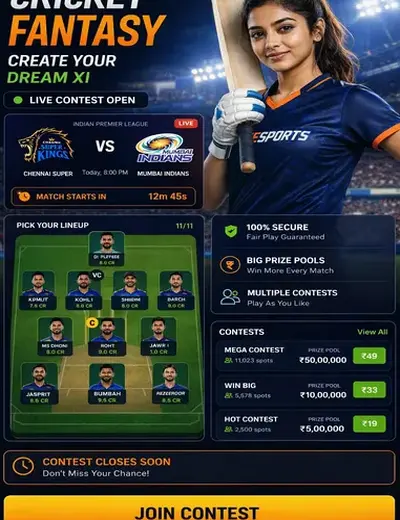 Gggames (gg games) fantasy cricket & matchday visual 3